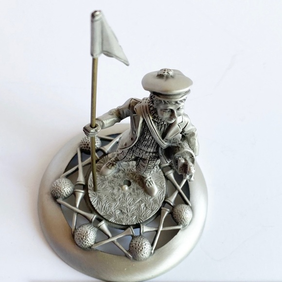 Fort Pewter Golfer With Golf Clubs Lid Jar Topper - Picture 4 of 8